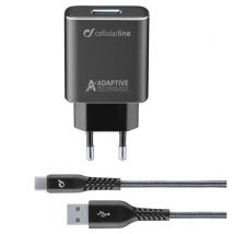Cellularline Extrem 15W USB-C inkl Kabel 60111 TETRACHSMKIT15WTYC f. Blackberry, HTC, Samsung