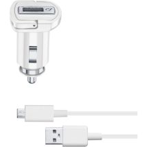 Micro usb Lader kfz 2.1A CBRSMKIT10WMUSBW für Tablet und Smartphone, weiß - Cellularline