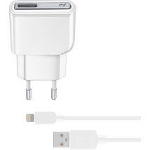 Reiselader-Set 12W lightnin inkl. Kabel für Apple Lightning - Cellularline