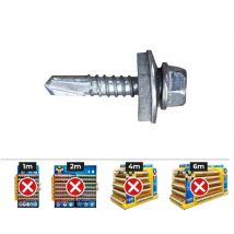 Caja 500 uds. tornillo 7301 punta broca cabeza hexagonal ø 6,3 x 19 mm. arandela de epdm ø16 cincado