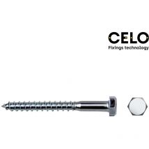 Celo - Boîte de 250 vis tire-fond hexagonales din 571 8x60 zinguées cello.