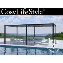 Dancover - Cenador pérgola bioclimática San Pablo, 3x5,8m, Negro
