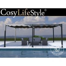 Cenador pérgola Santa Cruz, 3x6m, Gris oscuro