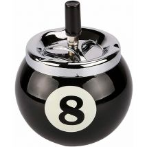 Cendrier boule de billard en métal avec numéro 8 pour usage intérieur et extérieur (noir)-Fei Yu