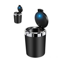 Cendrier de voiture Cendrier de voiture avec couvercle Cendrier de voiture avec LED Mini poubelle pour voiture Cendrier amovible en acier inoxydable