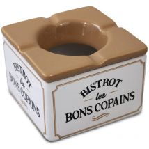 Cendrier marocain en céramique - blanc et beige