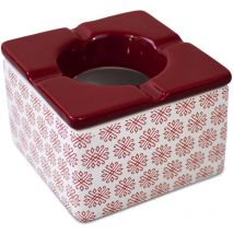 Cendrier marocain en céramique - Blanc et rouge