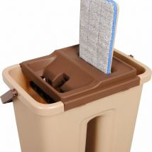 Cenocco - Balai plat vadrouille et seau marron CC9070-BR