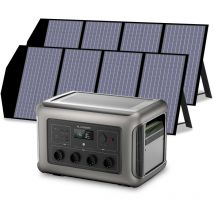 Allpowers - Générateur solaire R3500 avec 2 panneaux solaires 140 w, batterie LiFePO4 3168 Wh avec sortie ac 3500 w, stockage de courant mobile pour