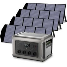 Allpowers - Générateur solaire R3500 avec 4 panneaux solaires 140 w, batterie LiFePO4 3168 Wh avec sortie ac 3500 w, stockage de courant mobile pour