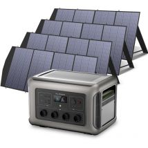 Allpowers - R3500 Station d'alimentation portable avec 4 panneau solaire de 200 w, batterie LiFePO4 3168 Wh avec sortie ac 3500 w, accumulateur de
