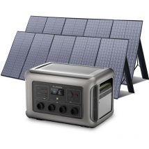 Allpowers - R3500 Station d'alimentation portable avec 2 panneau solaire de 400 w, batterie LiFePO4 3168 Wh avec sortie ac 3500 w, accumulateur de