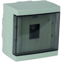 Faeg - Centralino da parete 4 moduli grigio ral 7035 con porta trasparente fumé 140 x 180 x 100 IP40 FG14404