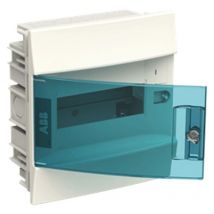 Cuadro de distribución empotrado 8 módulos IP41 puerta azul petróleo blanco 41A08X12 - ABB