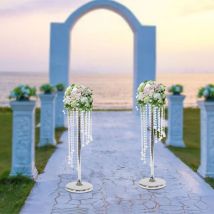Senderpick - Centre de table de mariage Vases en or - 2 Pcs 27.6inch Tall Crystal Flower Vase