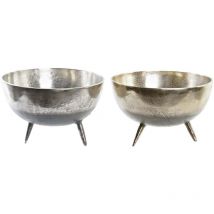 Dkd Home Decor - Centre de table dkd homedecor 31 x 31 x 19,5 cm moderne argenté (2 pièces)