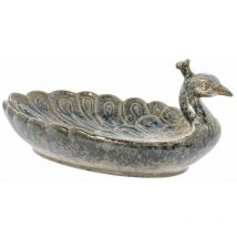 Centre de table Paon en céramique 33 cm