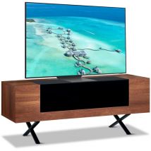 Centurion Supports - adonis Walnut with Black Contrast Beam-Thru Remote Friendly Door 26'-55' Flat Screen tv Cabinet