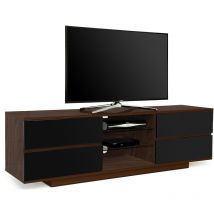 Centurion Supports - Avitus Premium Walnut with 4-Black Drawers & 3-Shelves 32-65 led/ oled / lcd tv Cabinet