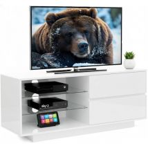 Centurion Supports - Gallus Gloss White 2-White Drawers 3-Shelf tv Stand