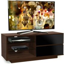 Centurion Supports - Gallus Premium High Gloss Walnut with 2-Black Drawers & 3-Shelf 32'-55' led/ oled / lcd tv Cabinet - fully assembled