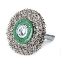 Lessmann - Cepillo circular con espiga alambre inox. ondulado 417362 Lessmann