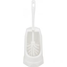 Cepillo de baño y soporte blanco