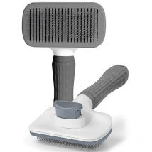 Cepillo Gris para mascotas de pelo largo y corto con sistema de clic para atrapar pelos Elimina el pelo de tu mascota con facilidad: Cepillo para