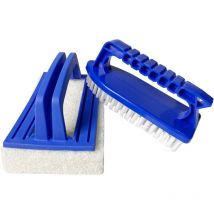 Ineasicer - Cepillo para suelo y pared de piscina, cepillo con mango, cepillo de plástico para piscina, cepillo de mano para piscina, herramientas de