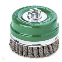 Lessmann - Cepillo taza con abrazadera alambre inox, trenzado 486817 Lessmann