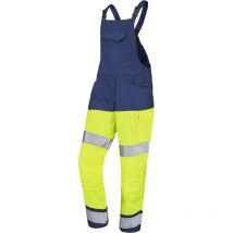 Cotte a bretelles fluo safe xp jaune fluo/bleu marine s