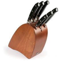 Ceppo di Coltelli da Cucina Ergoforge, Acciaio Inox, pom-c, Nero, 33x31x13 cm