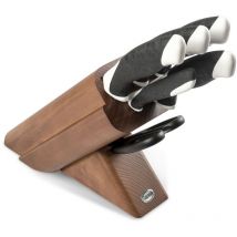 Ceppo di Coltelli da Cucina Sakura, Acciaio Inox, pp, Nero, Bianco, 37x23x13 cm