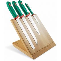 Ceppo Obliquo Magnetico 4 Coltelli Manico Antiscivolo Sanelli Premana Verde/Rosso