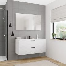 Ceramia - 120 cm, Neu zusammengebautes Badezimmermöbel, FSC-zertifiziert, gebrochenes Weiß ( 4OW120)