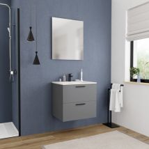 Ceramia - 60 cm, Neu zusammengebautes Badezimmermöbel, FSC-zertifiziert, dunkelgrau ( 4DG60)