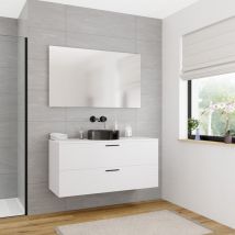 Ceramia - Komplettset 120 cm: Waschtisch matt weiß + zusammengebautes Möbel FSC-zertifiziert, off-white ( 4OW120-S)