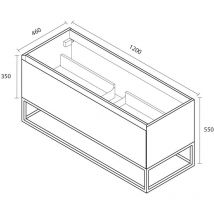 Ceramia - Neues Badezimmermöbel 120 cm, FSC-zertifiziert, dunkelgrau ( 1DG120)