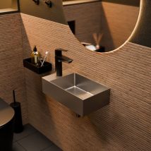 Ceramia Timeless Hand Wash Basin in 304 Stainless Steel, 40 x 22 x 11 cm, Brushed Chrome (TMLW-4022BCR)