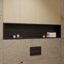 Ceramia - Timeless Niche de Douche à encastrer, Acier Inoxydable 304, 120x28x10cm, Noir mat