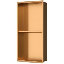 Ceramia - Timeless Niche de Douche à encastrer, Acier Inoxydable 304, 2 étagères, 60x30x10cm, Cuivre brossé pvd