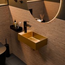 Ceramia - Timeless Stainless Steel Hand Basin 304, 40x22x11cm, Brushed Gold pvd (TMLW-4022BG)