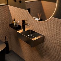 Ceramia Timeless Stainless Steel Hand Basin 304, 40x22x11cm, Brushed Gunmetal PVD (TMLW-4022BGM)