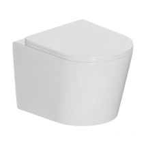 Tornado Rimless wc suspendu 53,5 cm sans bride avec abattant SoftClose, effet Tornado Flush, blanc brillant (CE142010RTORP) - Ceramia