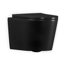 Tornado Rimless wc suspendu 53,5 cm sans bride avec abattant SoftClose, effet Tornado Flush, noir mat (CE142010RTORPBKM) - Ceramia