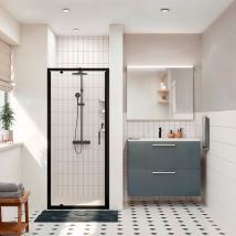 Zenith 80x195cm Porta Doccia A Bilico Anti-calcare Con Profili Nero Opaco (cerahz80b) - Ceramia