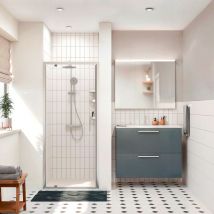 Ceramia - Zenith Porte de douche 100x195cm pivotante anticalcaire avec profilés Chrome brillant (CERAHZ100C)