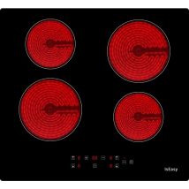 Iseasy - Ceramic Hob 4 Zone, 77cm, 8600W Built-in Electric Glass Ceramic Cooktop, Black Glass, Touch Control, Child-safety Lock&Timer