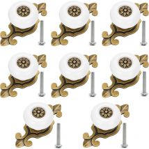 Tinor - Ceramic Knob, Vintage Furniture Drawer Knobs 8 Pieces Metal Knobs for Desk Drawers and Cupboard