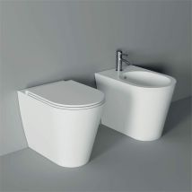 Sanitari Hide Round Filomuro Senza Brida Cm. 57x37 Con Sedile